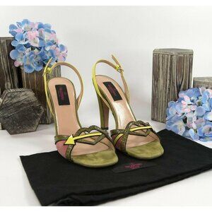 Valentino Ltd Edition Cupid Heart Army Green Heels